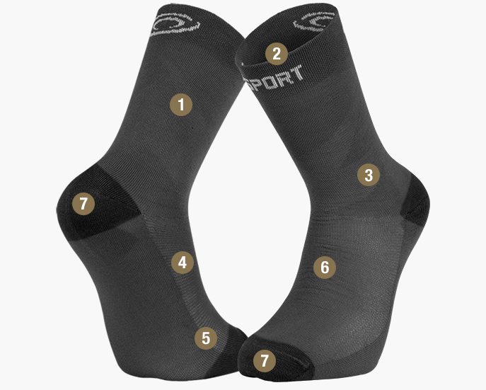 DOUBLE GR merinos high anthracite Sock